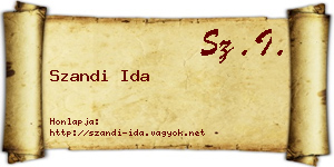 Szandi Ida névjegykártya